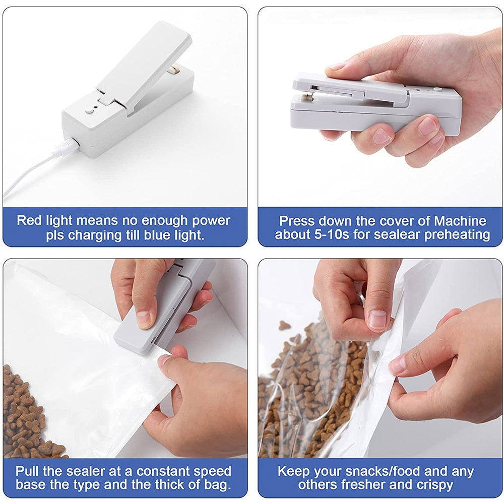 Plastic Bag Sealing Machine Portable Heat Sealer Food Storage Heat Sealer for Kitchen