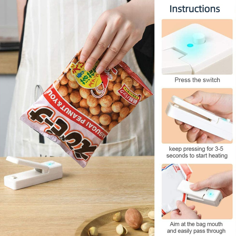 Plastic Bag Sealing Machine Portable Heat Sealer Food Storage Heat Sealer for Kitchen