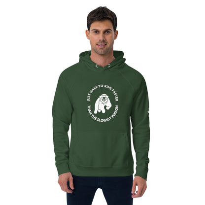 SLOWEST PERSON BEAR Unisex eco raglan hoodie