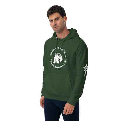 SLOWEST PERSON BEAR Unisex eco raglan hoodie