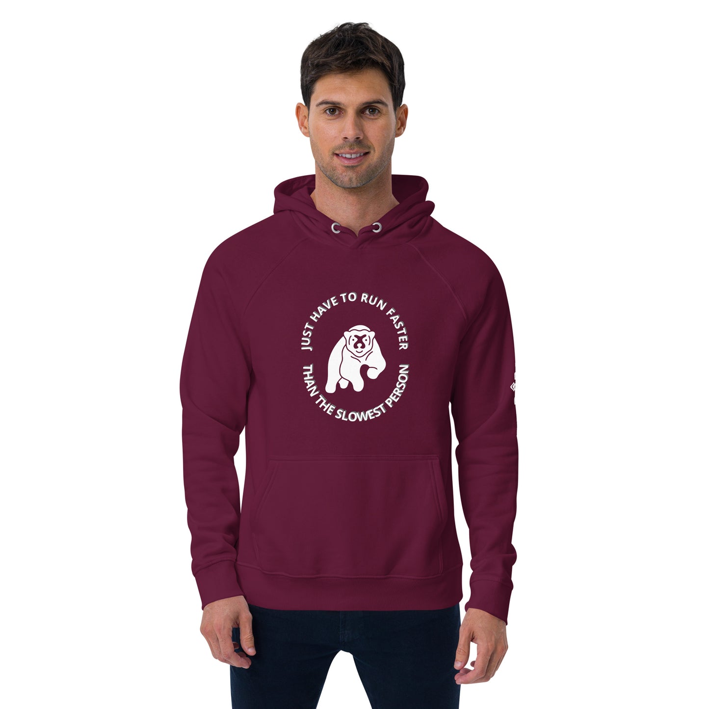 SLOWEST PERSON BEAR Unisex eco raglan hoodie