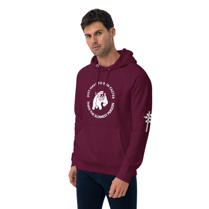 SLOWEST PERSON BEAR Unisex eco raglan hoodie